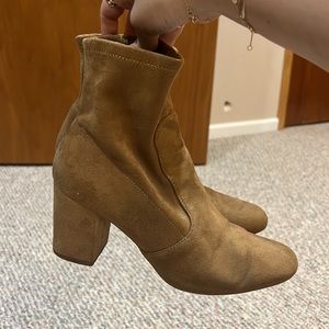 Zara chestnut suede booties